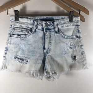 Aeropostale high waisted midi distress jean shorts